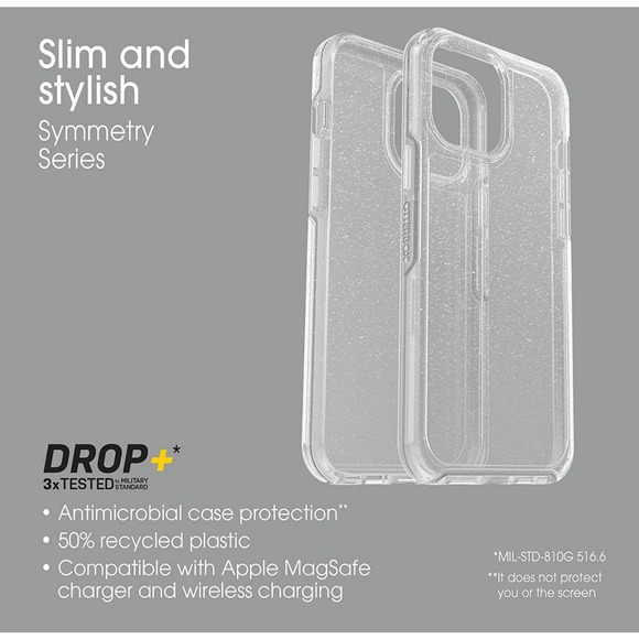 Otterbox symmetry clear series case for iphone 13 pro max & iphone 12 Pro max - - Picture 3 of 5
